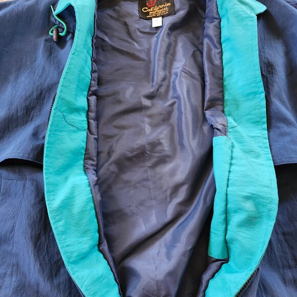 NWT Vtg 80's Crown Royal California Imperial Teal Blue Zip Jacket XL Made In USA - Picture 6 of 10